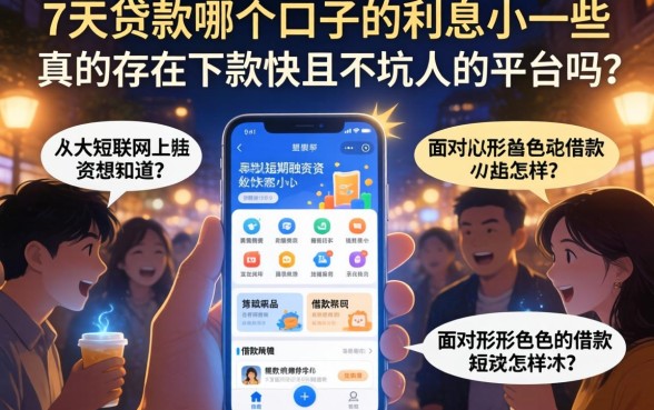 7天贷款哪个口子利息少些，概括5个轻松借款无压力app