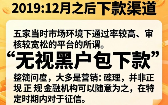 19年12月能下款的口子，细致阐述5个无视黑户包下款的口子