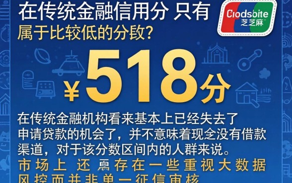 518分芝麻信用贷款,概括5个不看征信小额借钱的平台