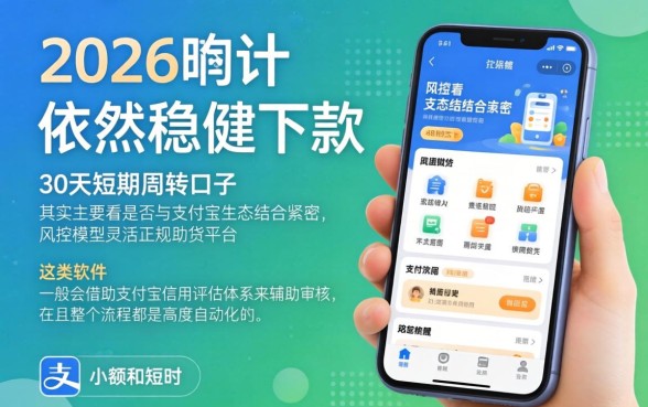 2026能下款的30天口子,整合五个手机支付宝小额贷款的软件