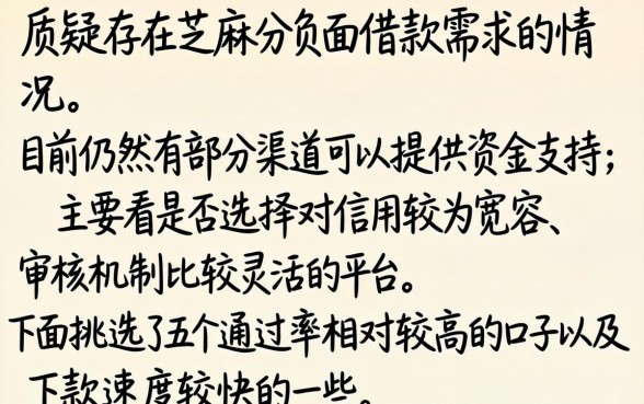 3款好下款的口子推荐，热忱推荐5个芝麻分负面借款的软件