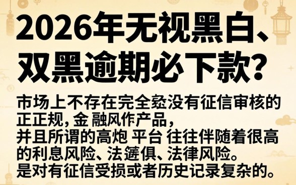 2026无视黑白的口子有哪些，罗列五个高炮双黑逾期必下款app