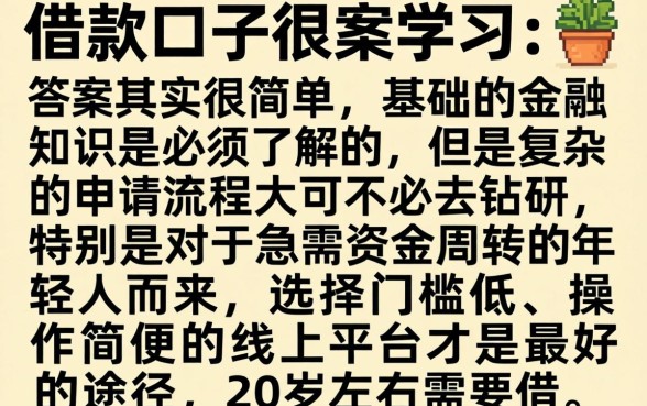 借款口子需要学习吗，条列5个20岁借钱不求征信速借软件