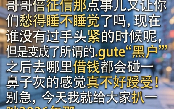 2026黑户必下款的口子，归集五个黑户逾期也能下款的网贷