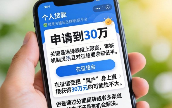 个人贷款怎么贷30万,归集五个手机小额黑户快速贷款口子