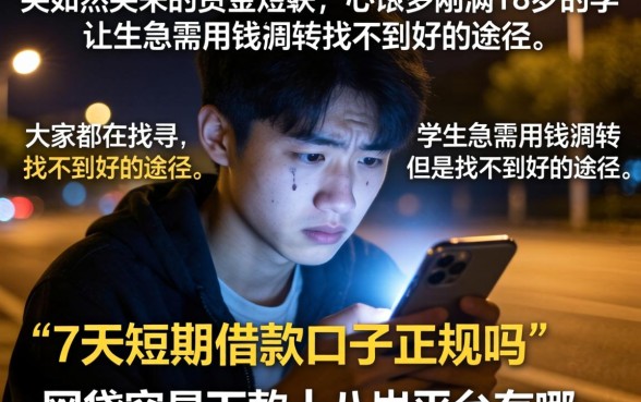 7天短期借款口子正规,热忱推荐五个网贷容易下款18岁的平台