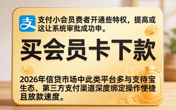 2026买会员卡下款的口子，鼎力推荐5个支付宝快贷轻松借app