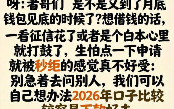 2026口子容易下款的，枚举五个看银行流水的网贷app