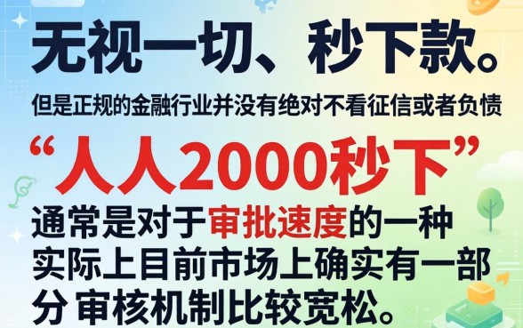 人人2000秒下口子无视一切，整理5个不看负债的长期网贷软件
