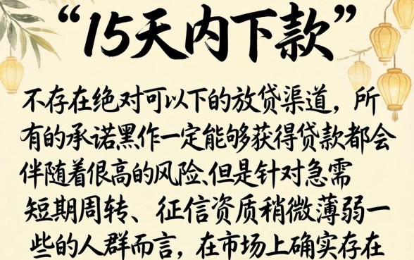 15天1500必下的口子，详尽说明五个黑户无条件下款的软件
