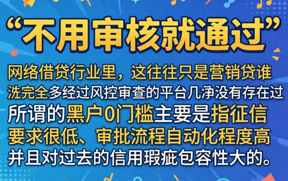 不用审核直接通过的贷款口子，筛选五个黑户0门槛贷款平台