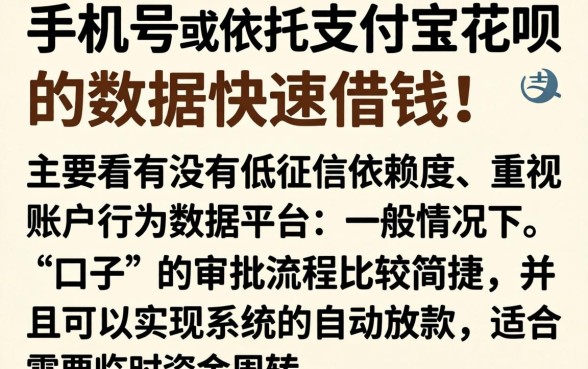 凭手机号贷款的口子有哪些，详尽说明五个凭支付宝花呗贷款的平台