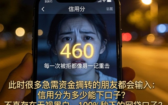 信用分460有能下的口子吗，归集5个无视黑白100%秒下网贷口子