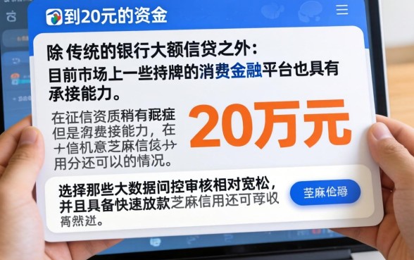 20万借贷在哪里可以借到，规整五个秒下700芝麻分贷款口子