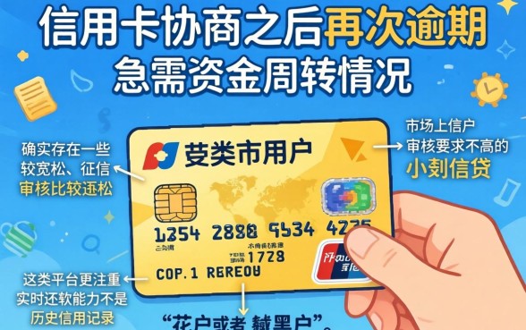 信用卡协商后逾期不还，甄选5个黑户0门槛贷款软件