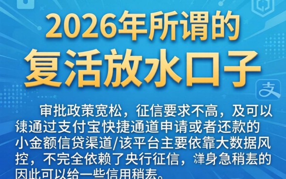 2026复活放水口子，归纳五个支付宝快贷轻松借口子