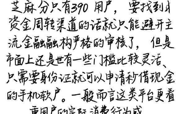 390芝麻分贷款，深入剖析5个手机身份证秒借现金的软件