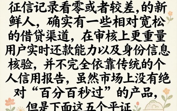 18岁不看征信的网贷有哪些，枚举5个借款无视黑白100%秒过