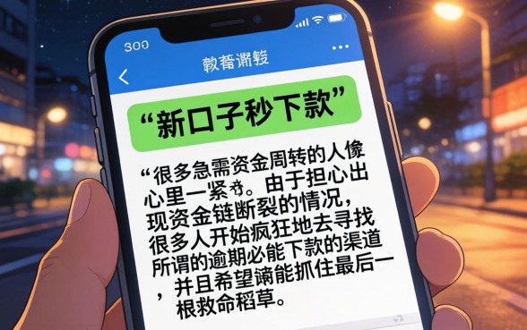 0新口子秒下款，规整五个逾期必下款的app