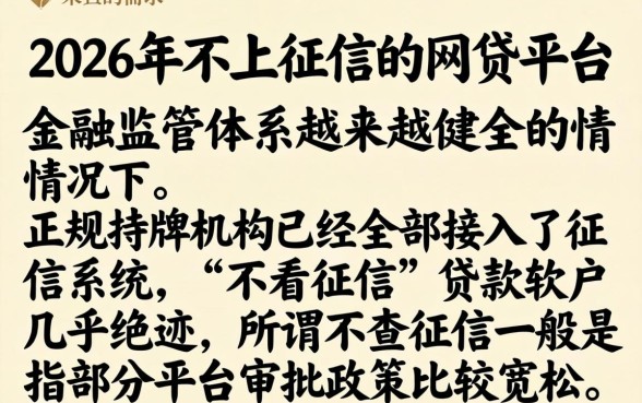 不上征信网贷平台2026，梳理5个贷款好做不看征信的软件