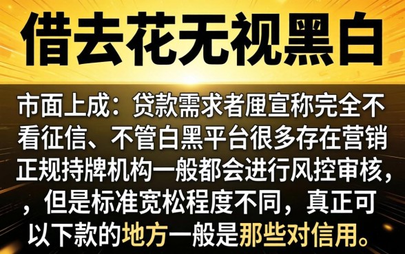 借去花无视黑白的贷款口子，汇总5个借钱平台不看综合评估的平台