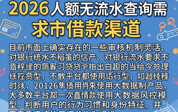 2026能下款的大额口子,热忱推荐五个不查流水的小额度贷款软件