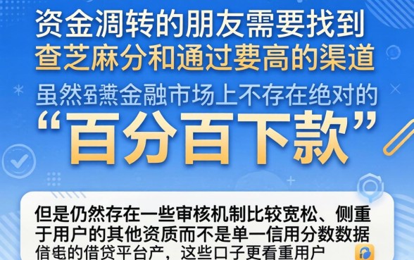 不查芝麻分准下款的口子，理出五个无视黑白100%秒下网贷口子