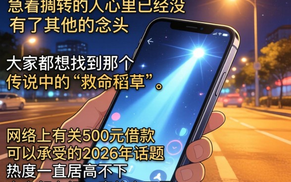 500借款必过的2026，理出5个芝麻分负面借款的平台