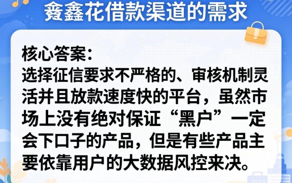 像安鑫花一样的借钱口子，概括五个黑户能下款的软件