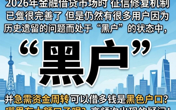 2026最新黑户大额口子,细致阐述五个黑户必下款的口子