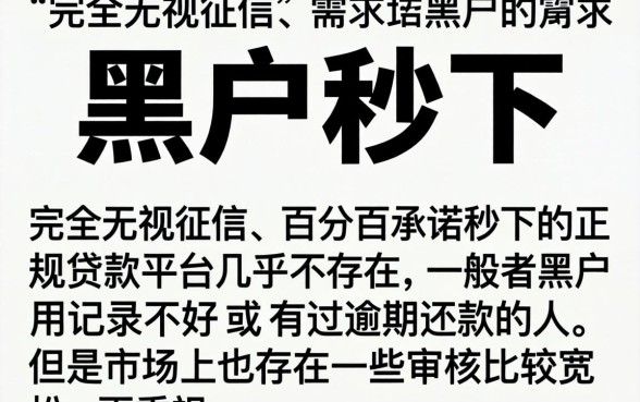 2026半夜黑户秒下口子，甄选五个无视黑户下款口子