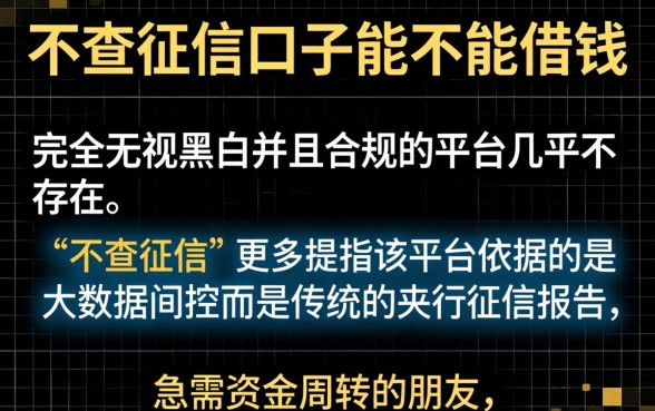 不查征信口子能借款吗，理出五个无视黑白征信的网贷