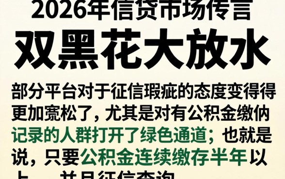 2026双黑花大放水口子,理出五个公积金快速贷款软件