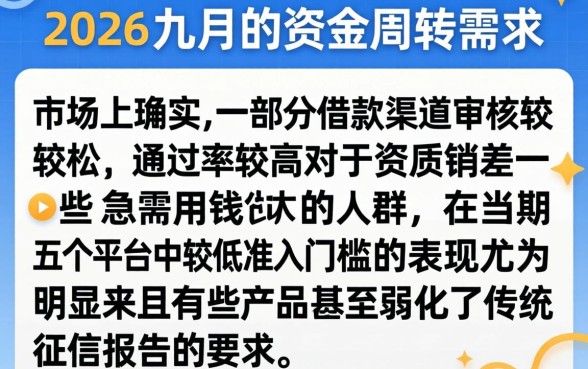 2026年九月好下的口子,枚举5个贷款好做不看征信的软件