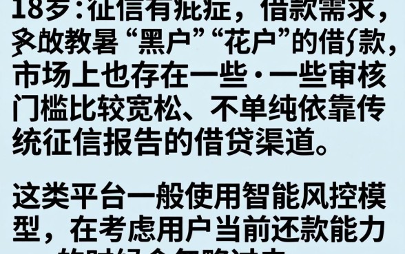 18岁无视黑花白借款口子,条列五个网贷黑户必过软件