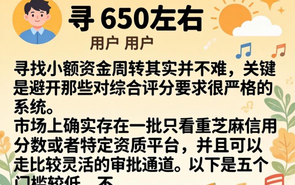 650芝麻分小额贷款,整合5个不看综合评分的网贷
