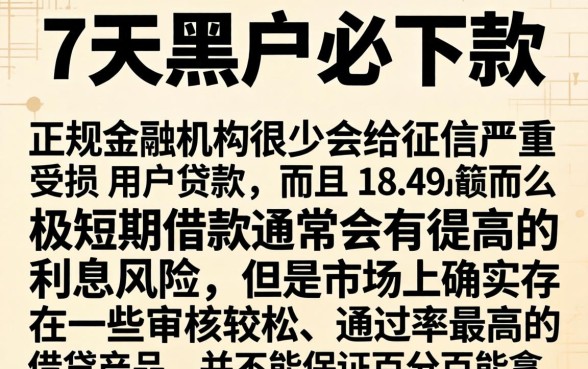 7天黑户口子真的必下款吗，胪列五个黑户也能借款的软件