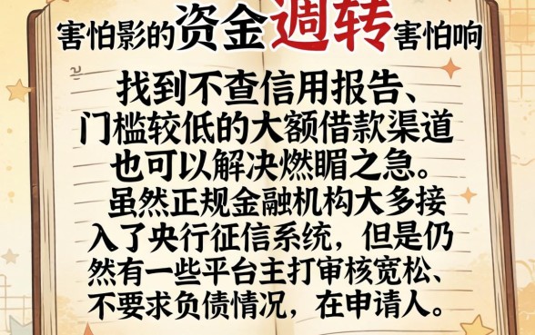 不上征信好下款的大额口子，汇总5个不看欠款的贷款口子