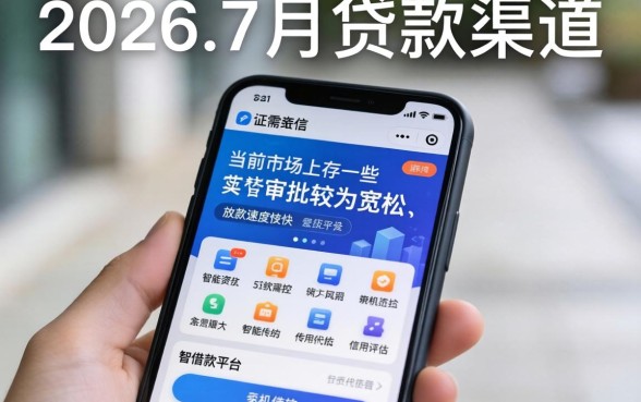 2026年七月贷款口子吧,甄选五个手机小额黑户快速贷款平台