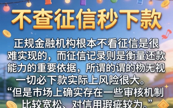 不查征信秒下款的口子，概览5个无视一切必下款的口子