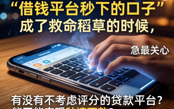 借钱平台秒下的口子，整理五个无视评分的贷款平台