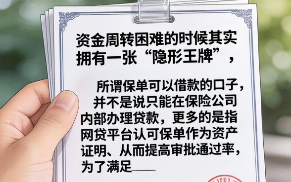 保单可借款的口子，枚举5个极速审核的网贷口子
