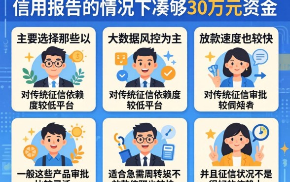 不上征信如何凑到30万，条列五个靠谱借钱利器