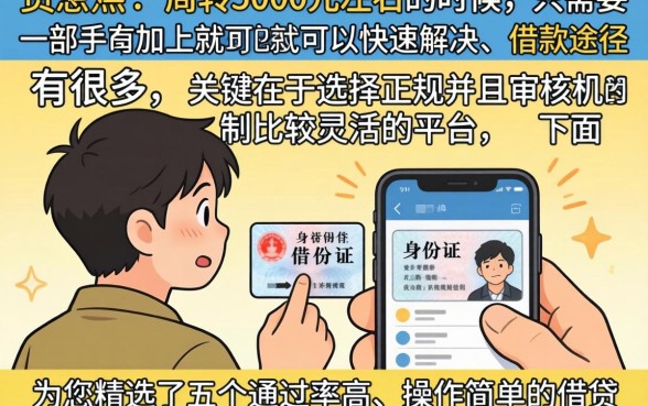 5000左右借款口子，归集5个手机和身份证快速借钱app
