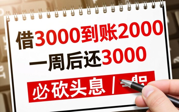 借3000到账2000一周后还3000算高利贷吗,砍头息网贷只还本金吗? 借3000到账2000一周后还3000算高利贷吗