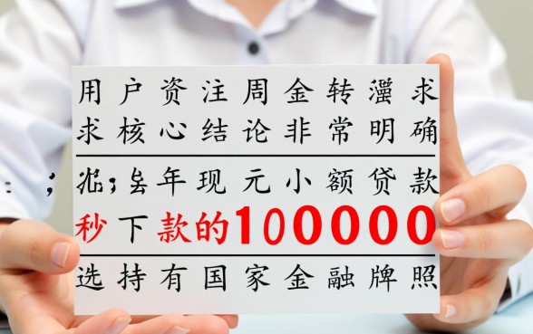 小额贷款1000元秒下款有哪些2026,哪个平台正规? 小额贷款1000元秒下款有哪些2026