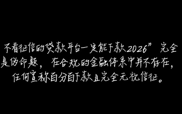 不看征信的贷款平台2026一定能下款吗