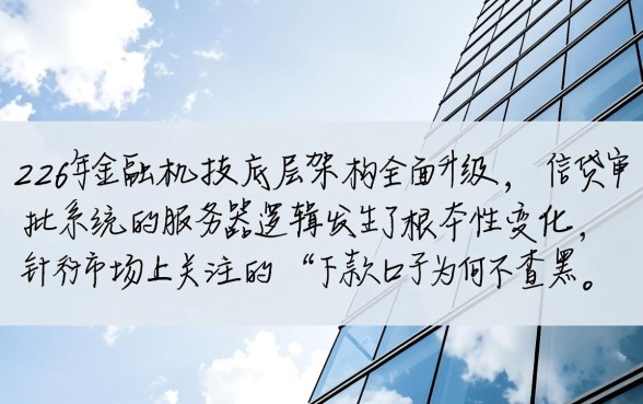 2026年下款口子为何不查黑户身份