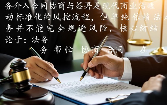 法务帮忙协商签了合同靠谱吗