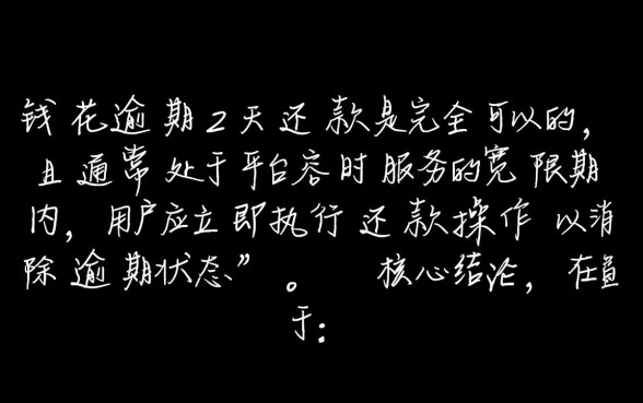 有钱花逾期2天还款可以吗怎么办